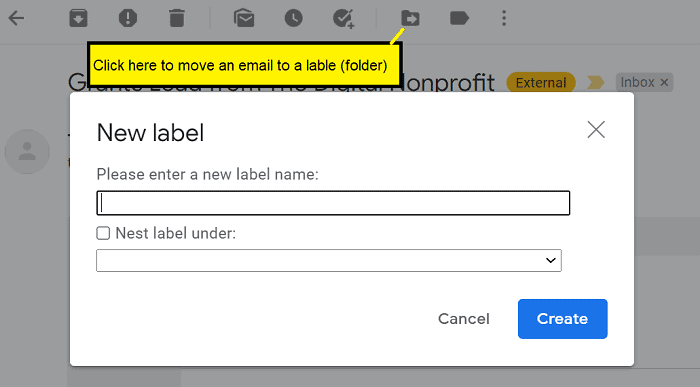 Create Gmail label