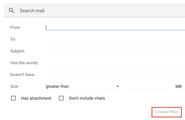 Create a Gmail filter