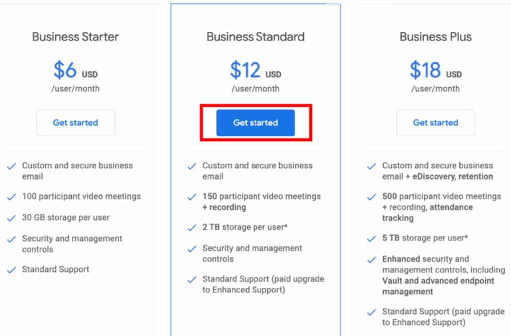 Google Workspace Plans