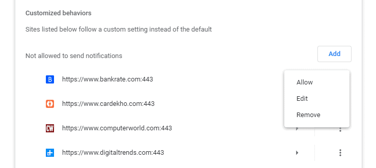 Enable or Disable Google Chrome Notifications for a Specific Website