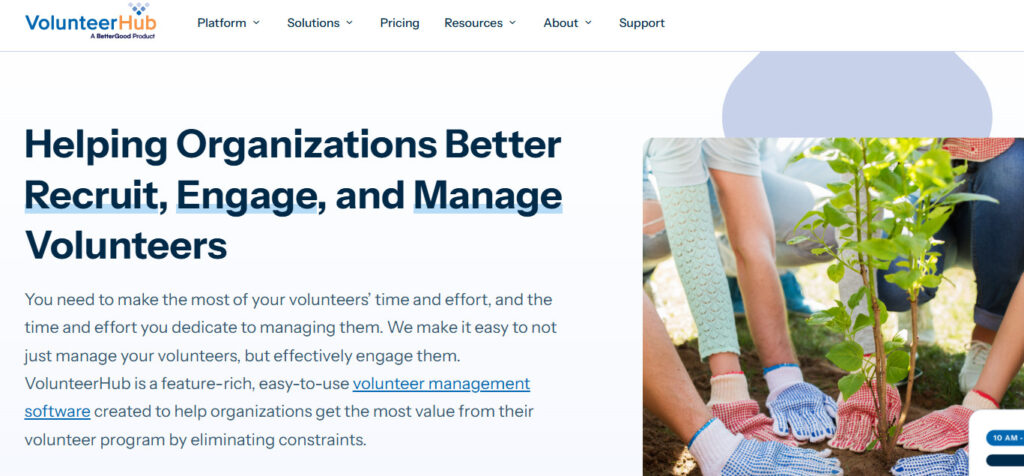 VolunteerHub website